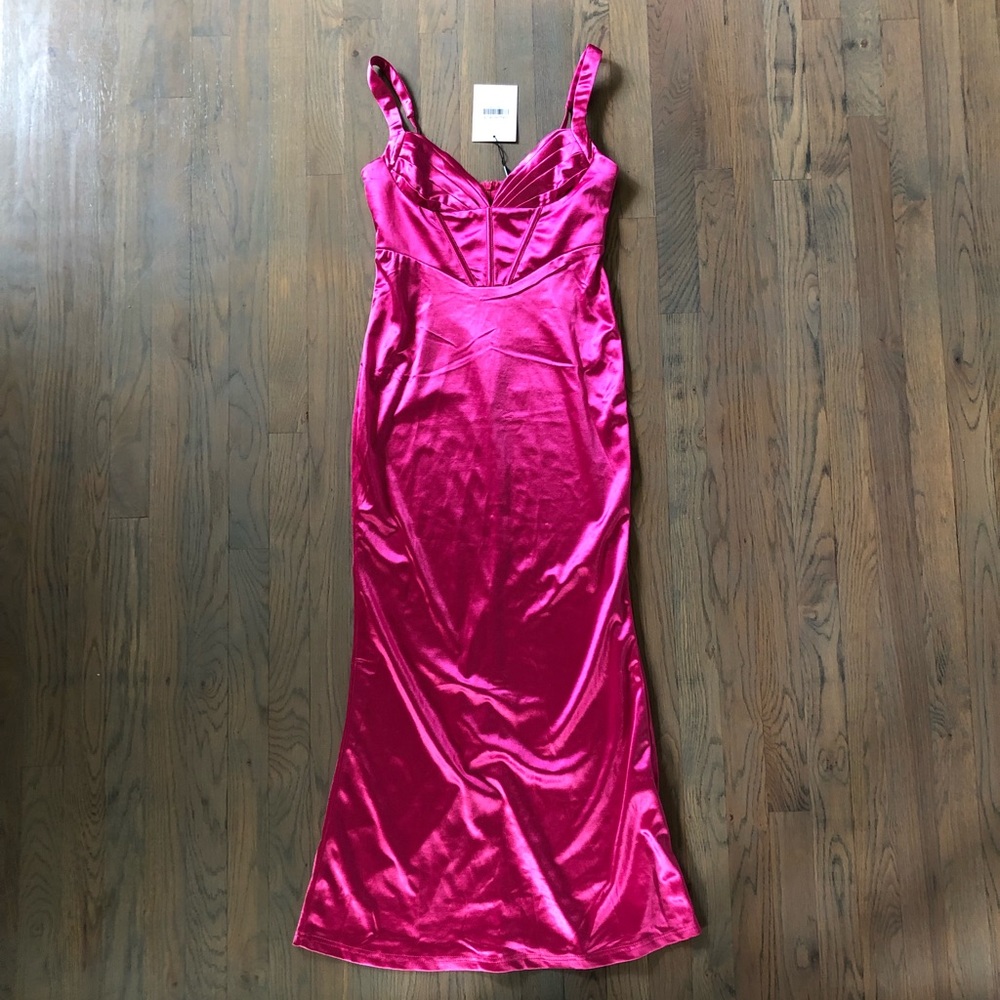 Hello Molly Pink Satin Dress
